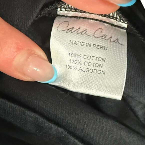 Cara Cara Black Cropped Collared Button Down Hutton Half Sleeve Top size XS - Picture 6 of 14